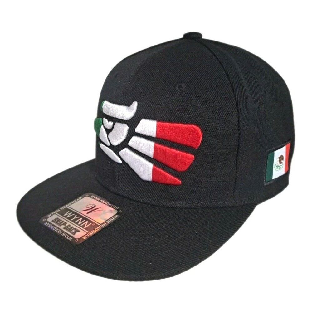 Mexico Baseball Cap Snapback Adjustable Embroidered Black Hat Flat Brim Unisex